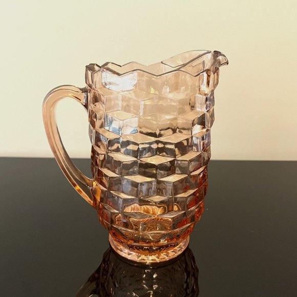 Rose Glass Geometric Design Refreshment Pitcher - Picture 1 of 4